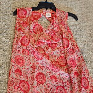 CAbi Style #5037  -  Vita Pink Floral Blouse - Size M